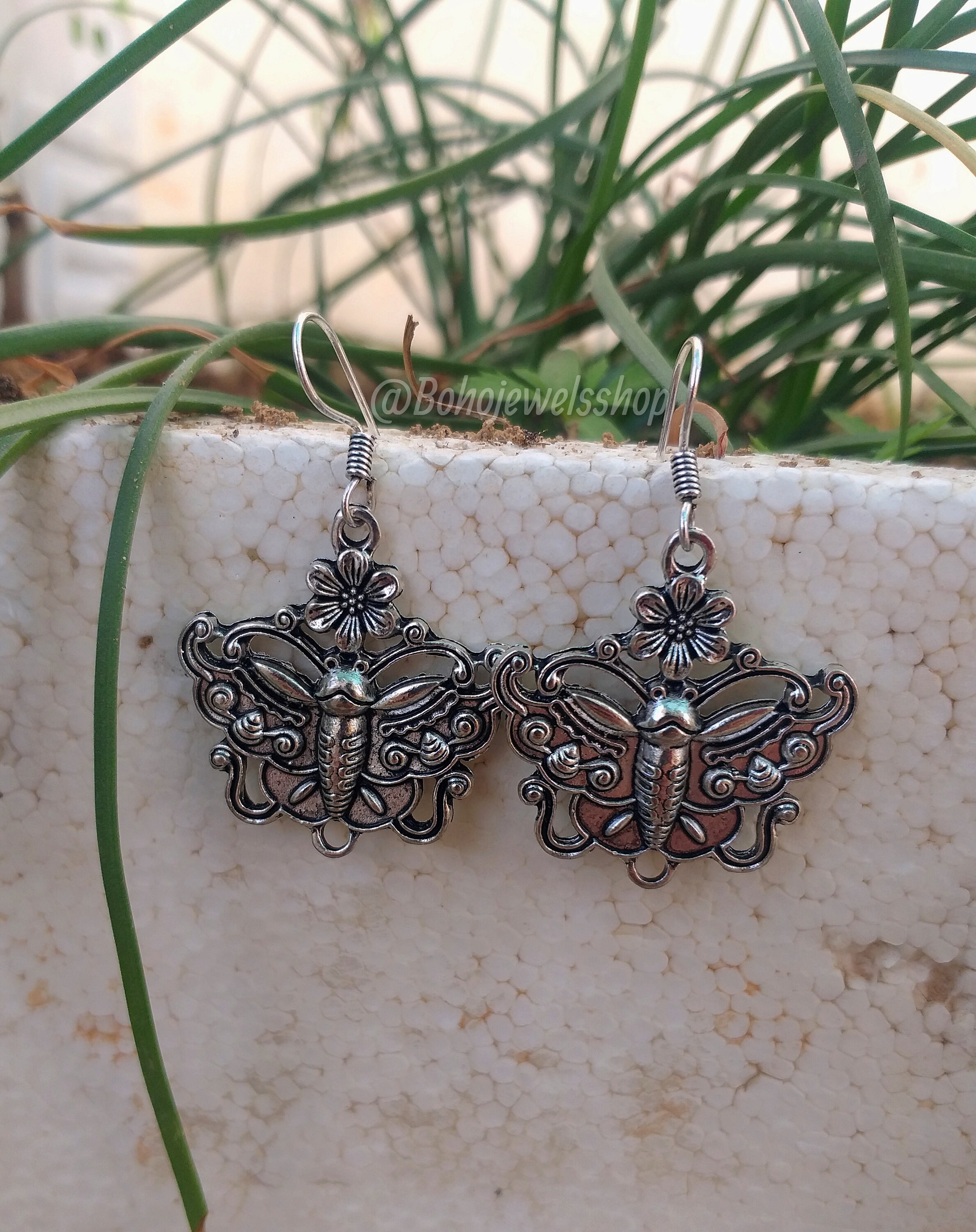 Butterfly Style Earrings Dainty Earrings Butterfly Charm | Etsy
