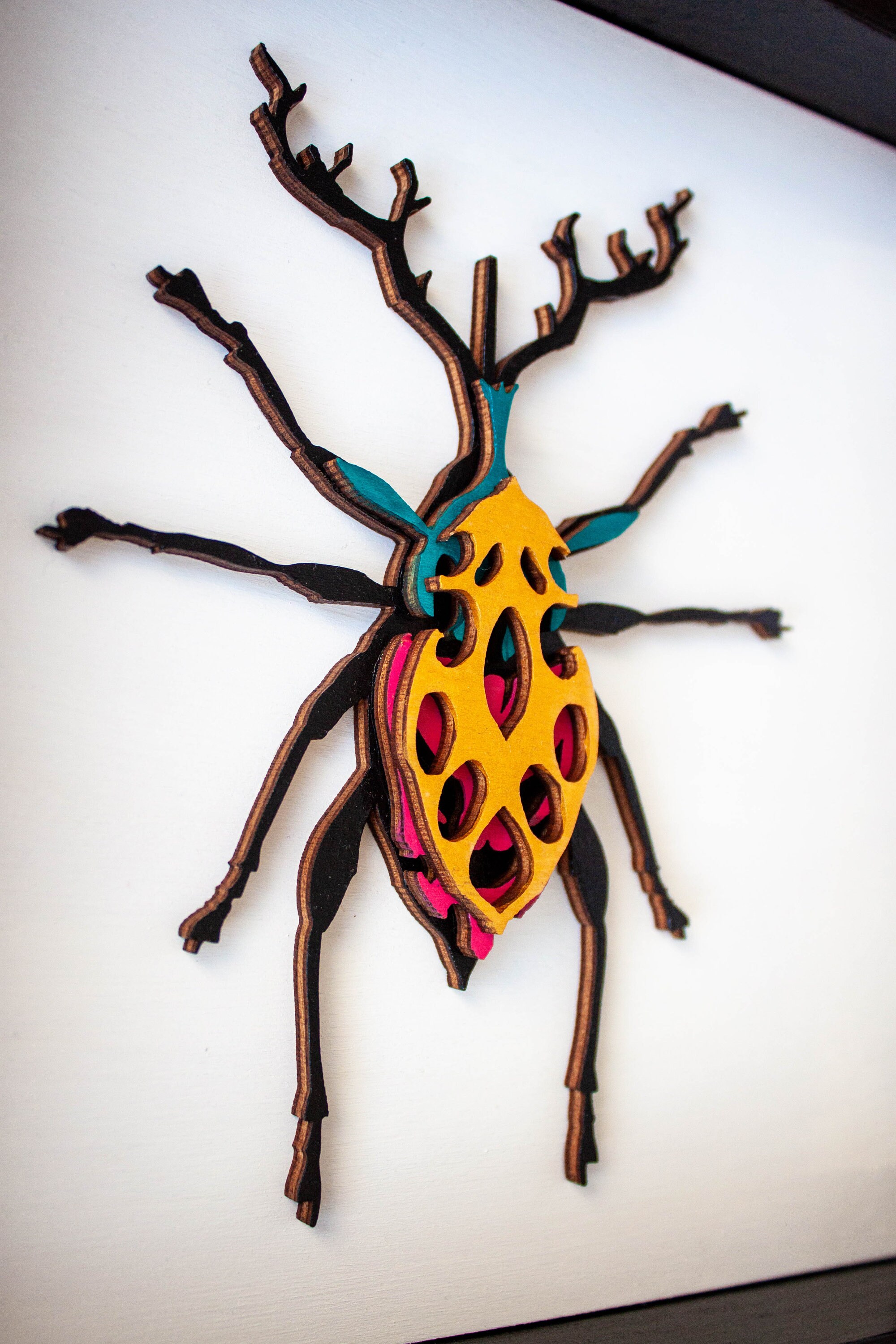 Holz handbemalte Käfer gerahmt. Original Insekten Wandbehang. | Etsy