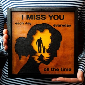 Personalized memorial plaque, Sympathy gift for grieving mother and wife, Loss of a child and husband, Custom memory qoute, 3D wooden art