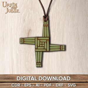 Conception de croix de Brigid pour le projet de découpe, fichiers à téléchargement numérique, DXF, PDF, SVG, bricolage de collier croix de Brigid, symbole national de l'Irlande