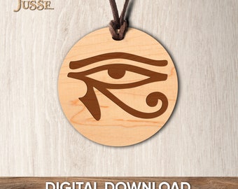 Eye of horus pendant design for cutting project, Eye of Ra spiritual necklace, Digital download files, DXF, SVG, PDF