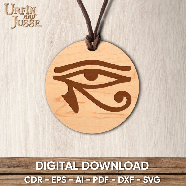 Eye of horus pendant design for cutting project, Eye of Ra spiritual necklace, Digital download files, DXF, SVG, PDF