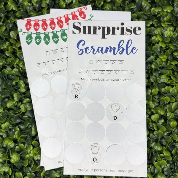 Surprise Scramble Scratch Ticket-- Scratch Card-Scratch Off Card-Secret Message-Baby Reveal Ideas-Secret Message Card-Surprise Trip Ticket
