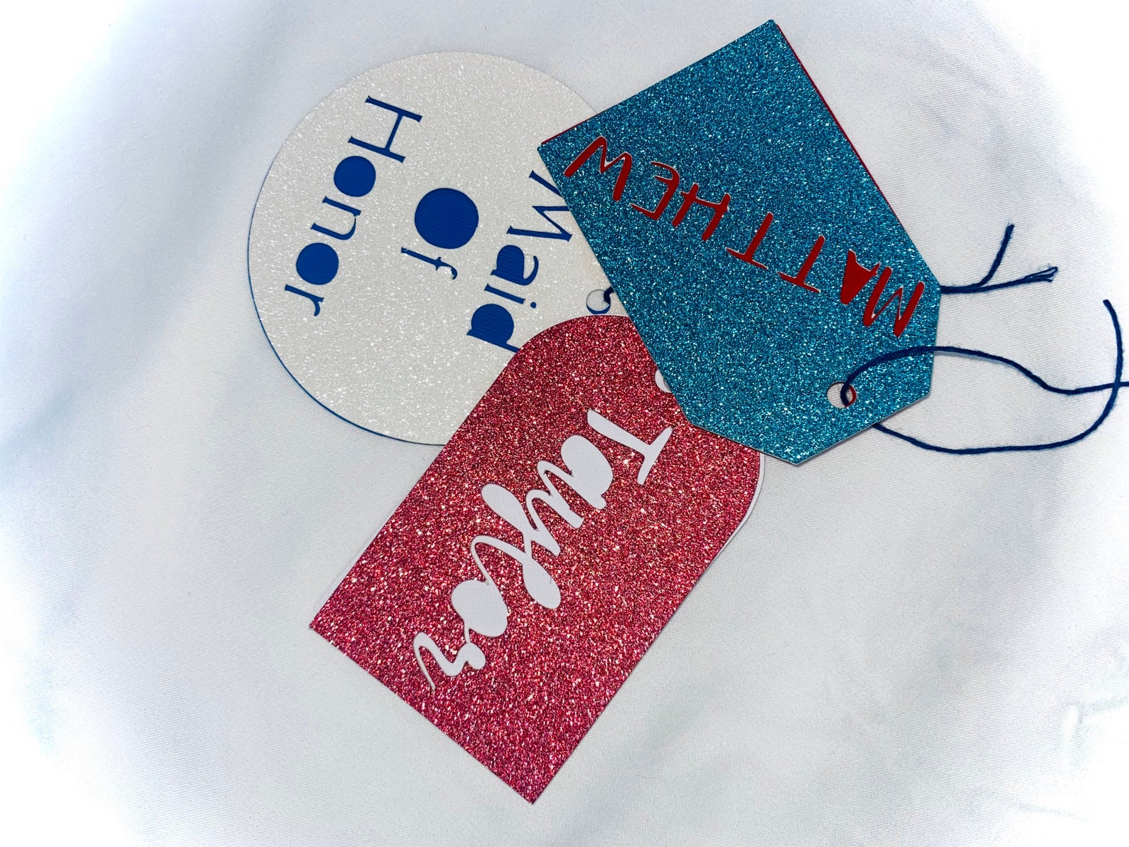 CUSTOM Glitter Gift Tag Custom Name Double Layer Set of 10 Etsy
