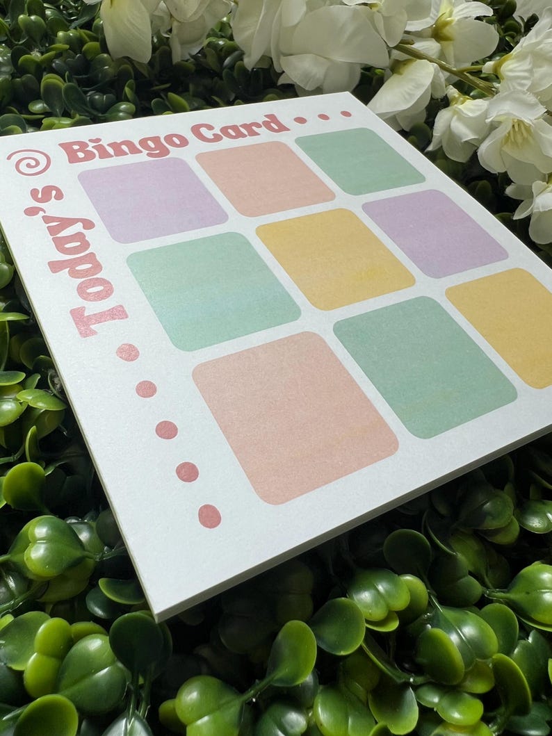 Today's Bingo Card Colorful Notepad--funny Notepad-to Do Memo Pad ...