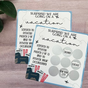 Puzzle de voyage à gratter et à associer : message secret, révélation de vacances, billet de voyage surprise, voyage en famille 2023, casse-tête de révélation du voyage