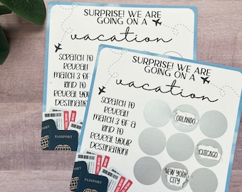 Travel Scratch and Match Vacation Reveal--Secret Message-Vacation Reveal-Surprise Trip Ticket-Family Trip 2023-Trip Reveal Puzzle