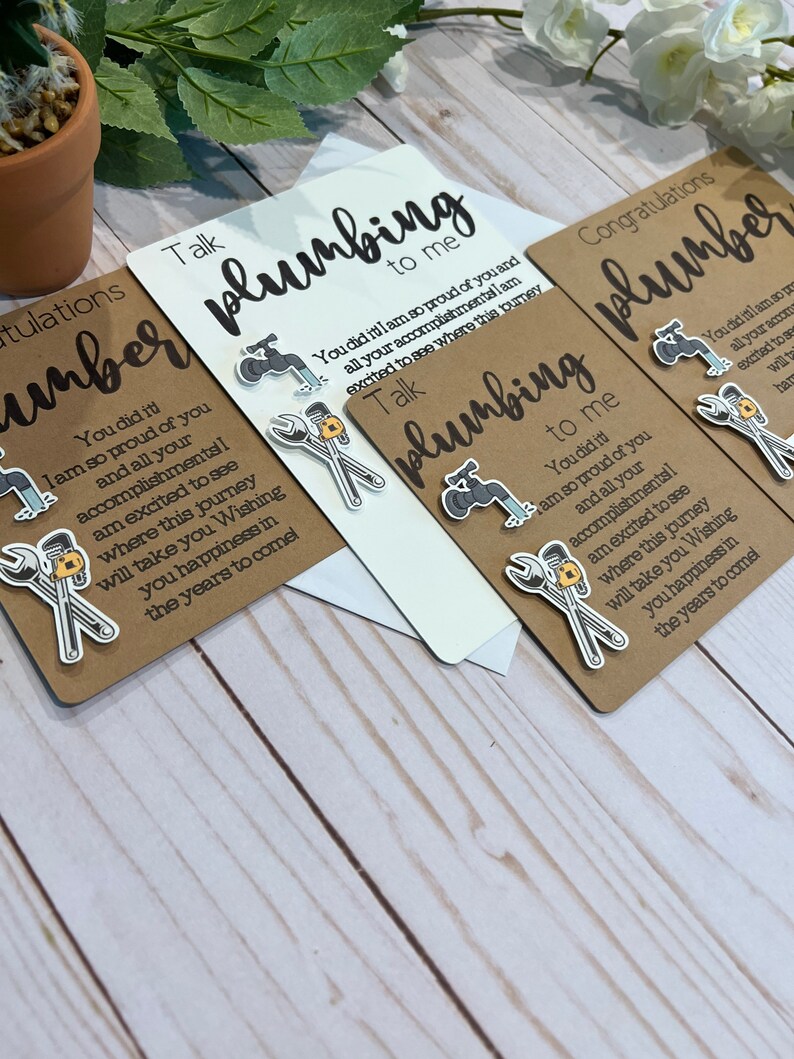 Plumber Trade School Graduation Card--plumber Gifts-plumber Card-trade ...