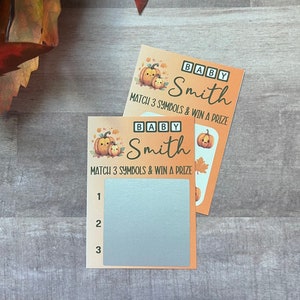 Pumpkin Baby Lotto Scratch Game--Baby Lottery Game-Diaper Raffle Ticket-Custom Baby Game-Baby Shower Reveal-Scratch Off Game-Scratch and Win