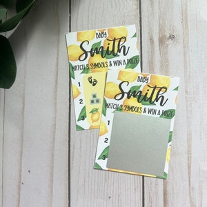 Lemon Lotto Scratch Game--Baby Lottery Game-Diaper Raffle Ticket-Custom Baby Game-Baby Shower Reveal-Scratch Off Game-Scratch and Win