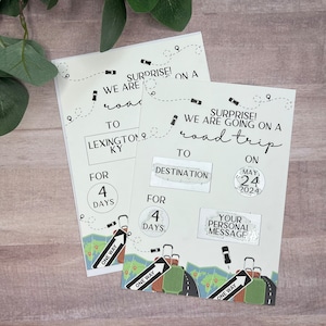 Révélation de vacances à gratter sur la route - Message secret - Révélation vacances - Billet de voyage surprise - Voyage en famille 2024 - Révélation du voyage casse-tête - Remise des diplômes