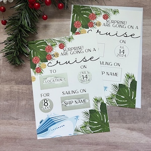Annonce de vacances à gratter pour une croisière de Noël - Annonce de croisière-Voyage en famille 2022-Annonce de vacances-Voyage surprise-vacances dans les Caraïbes