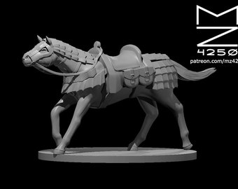 Warhorse, Miniature for Dungeons and Dragons by mz4250