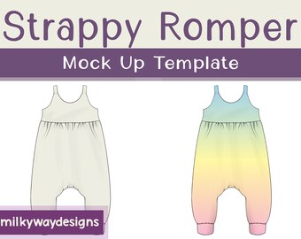 Productmodelsjabloon verzamelde romper met bandjes harem, png, canva enz.