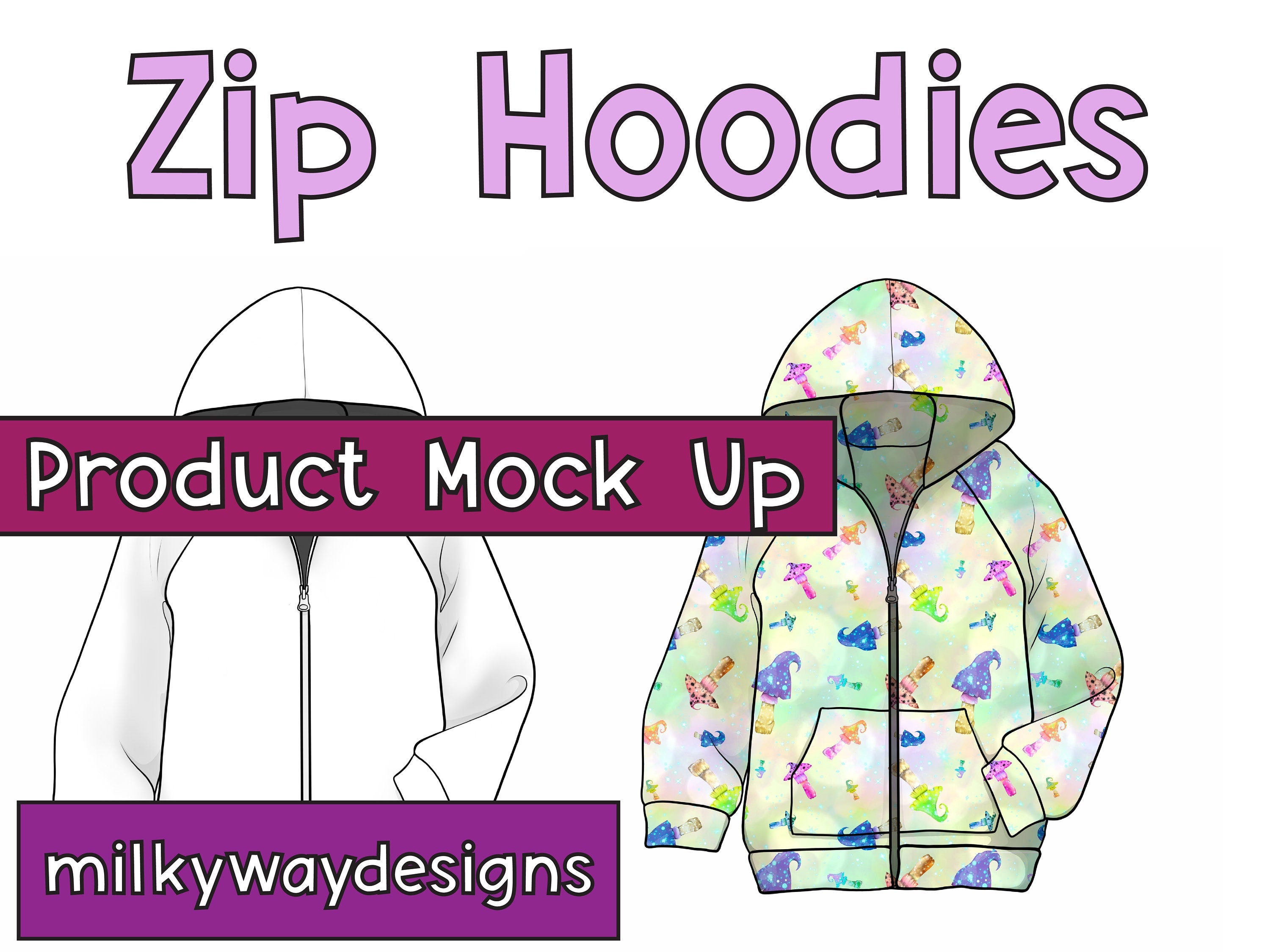 2x Product Mock up Template Zip Hoodie Jacket PNG Canva Etc - Etsy UK