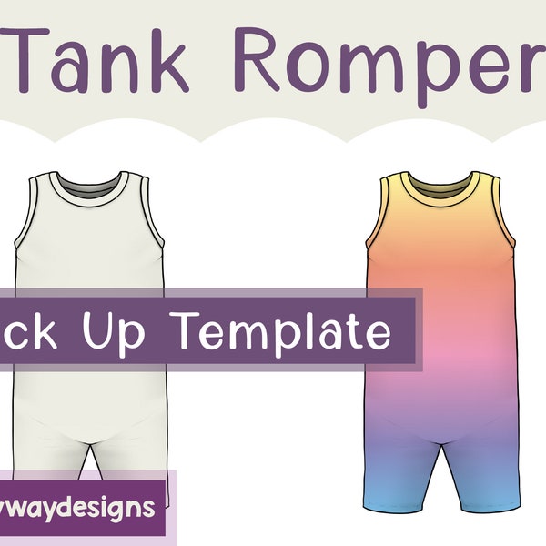 Product Mock Up Template Tank Romper PNG Canva Etc