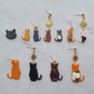 Customizable Cat Earrings - Studs, Dangles, Charms, and Flowers