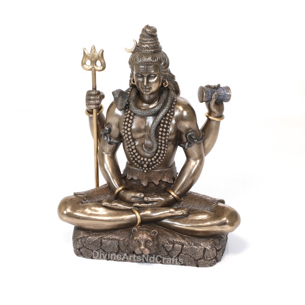Statue de Shiva 3", Shivay, Mahadeva, Yogeshwar, Rudra, idole de Rudryshwer/ dieu hindou de Shiva en position de méditation