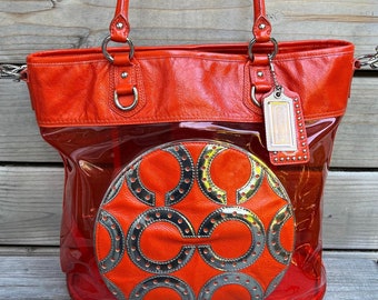 コーチ ポピー ピンキー キャンバス レザー トート - Etsy 日本