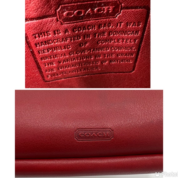 New, Red Vintage COACH Large cosmetic makeup mult… - image 10