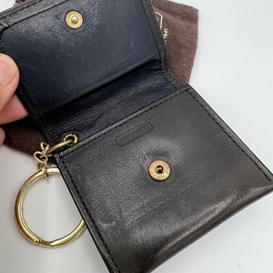 Navy, 90s Vintage Coach Coin Purse leather Keyfob