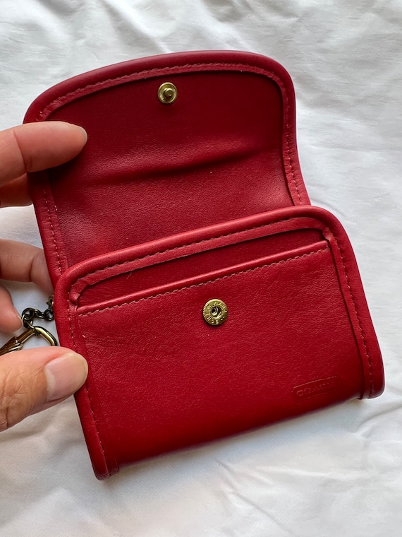 New Red Vintage Coach Multifunction Small Card Coin Purse 7219