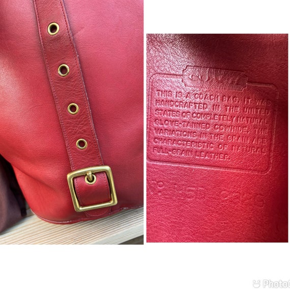 Rare 90s Vintage Coach Red Bixby Large Sling Shoulder Travel