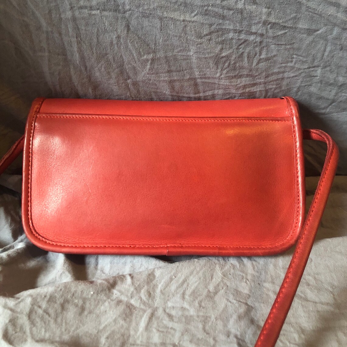 Vintage Coach Red Dinky leather crossbody | Etsy