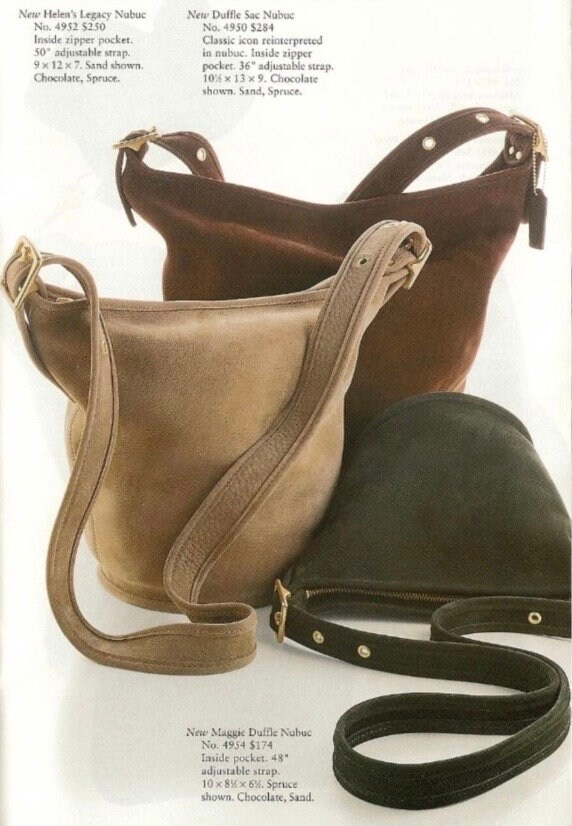 Large, Nubuck Vintage Coach Helen's Legacy Bucket Duffle Shoulder