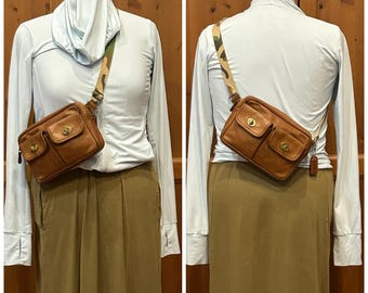 Upcrafted M/L Vintage Coach Twin Double Turnlock Pocket Bum Bag