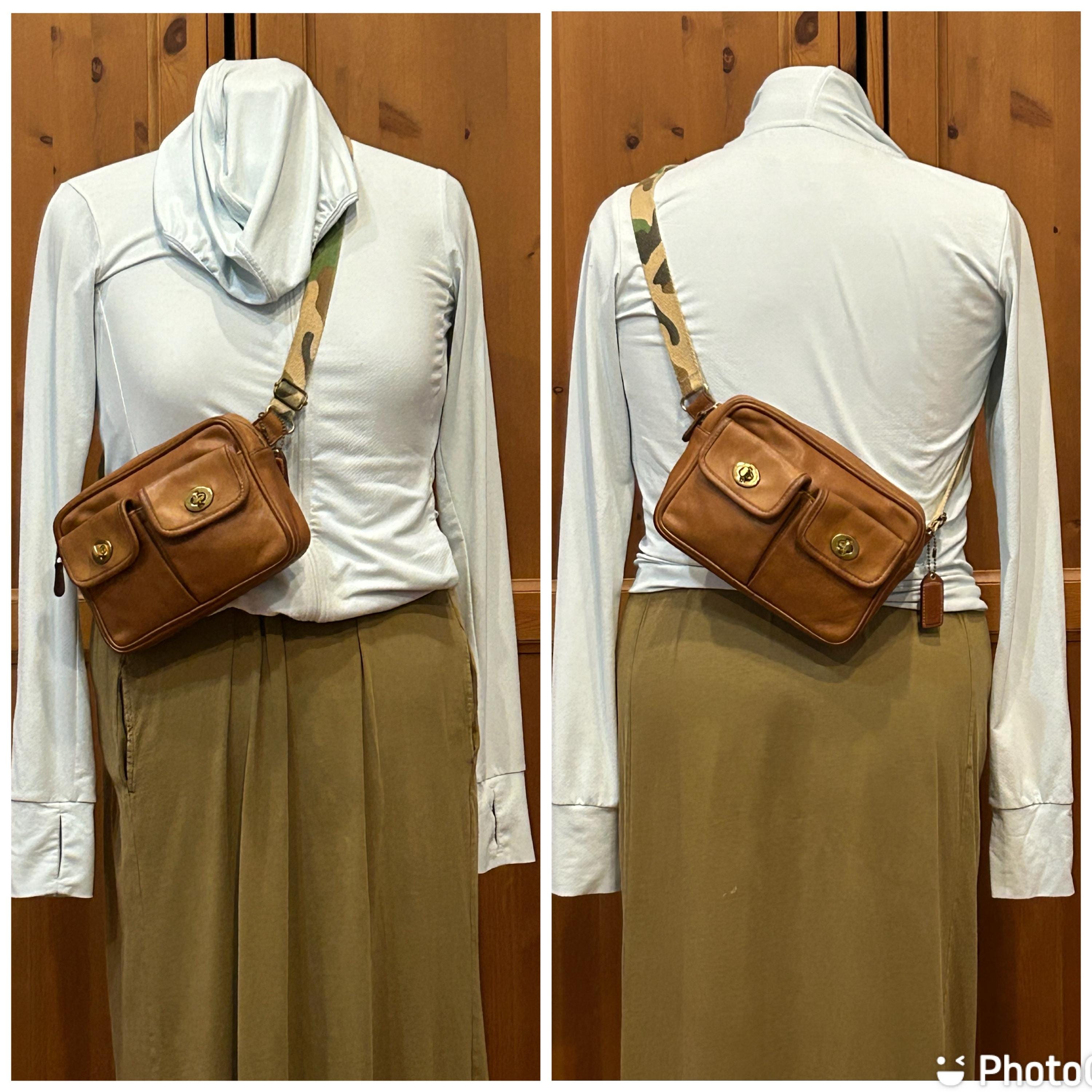 Upcrafted M/L Vintage Coach Twin Double Turnlock Pocket Bum Bag 
