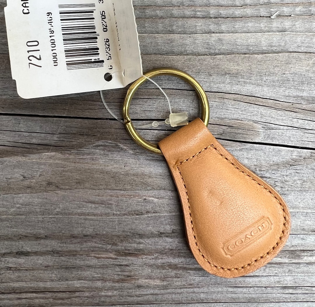 NWT Camel Vintage Coach Classic Leather Key Fob 7210 - Etsy