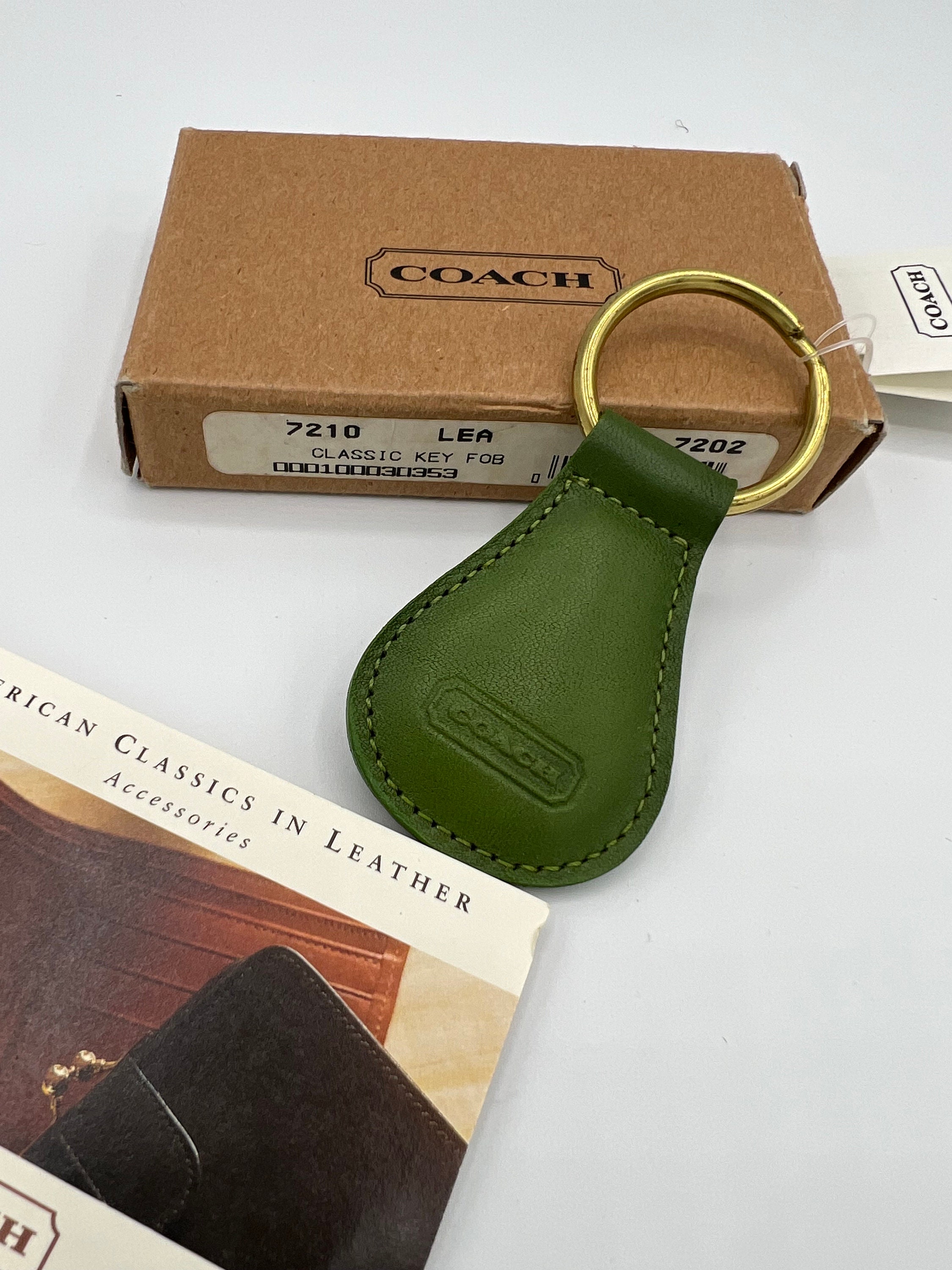 BN Coach Loop Key Fob with Coach Patch Keychain Leather NWT Pick Color