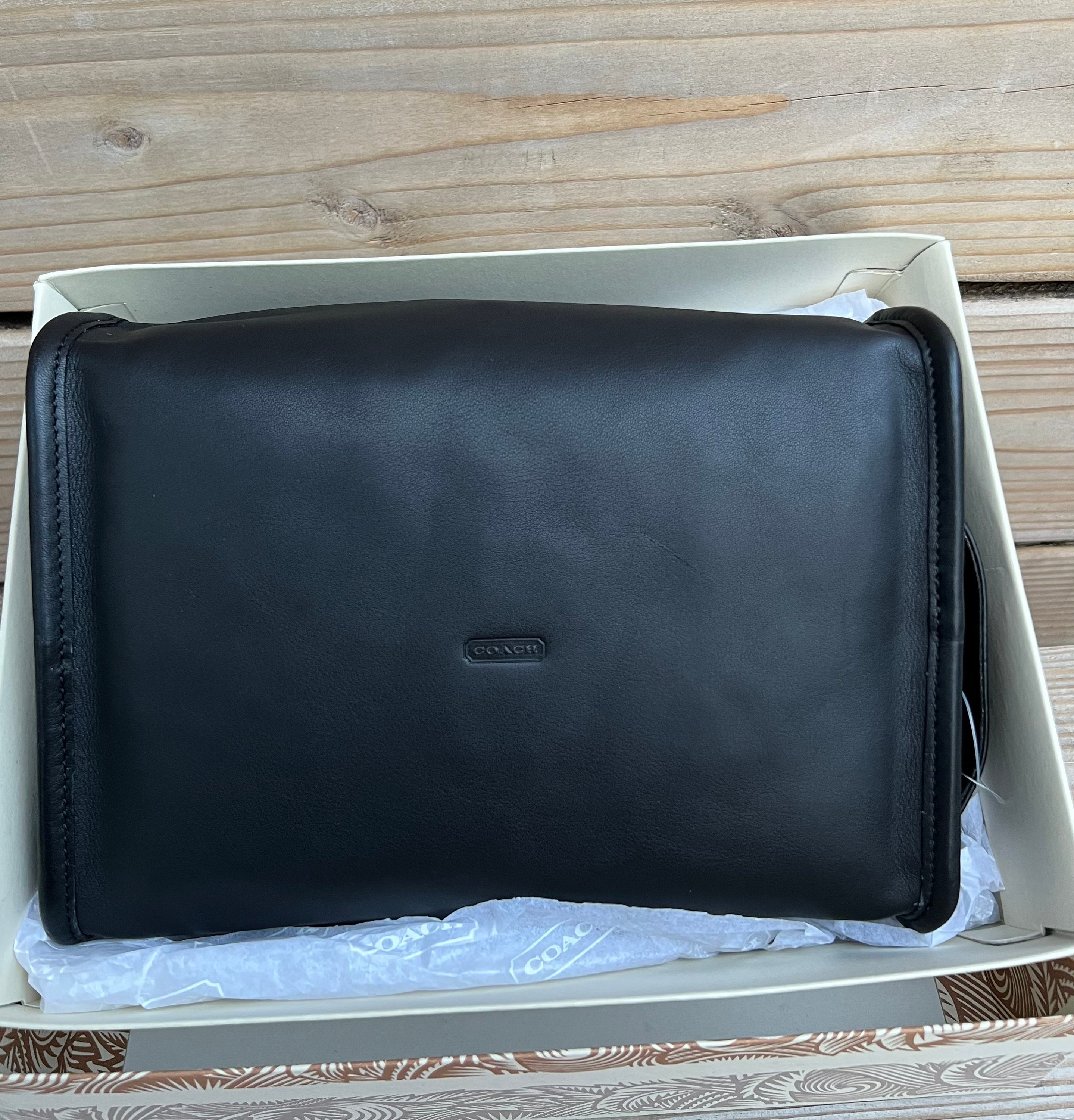 Coach men's leather toiletry bag sale