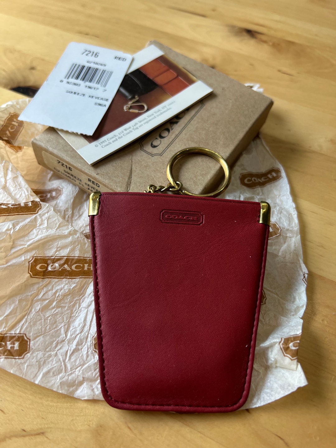 New Vintage Coach Kangaroo Squeeze Key Case Fob Red Etsy