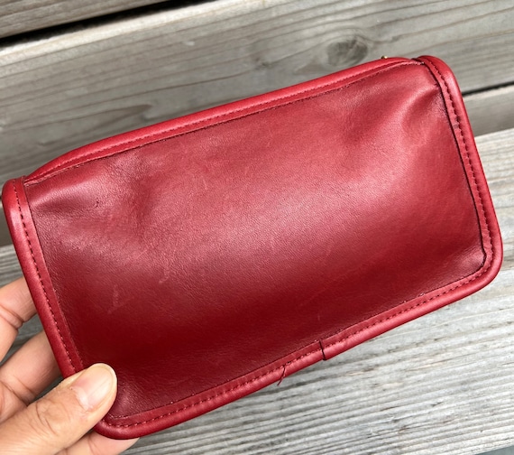 New, Red Vintage COACH Zip Utility Pouch Wallet C… - image 3