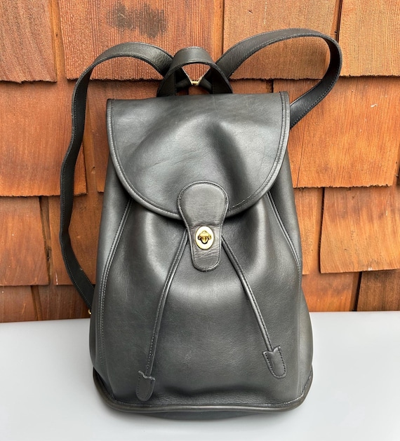 バッグ Vintage COACH Drawstring Nubuck Backpack Vintage COACH Beige Pebbled Leather Sonoma Drawstring