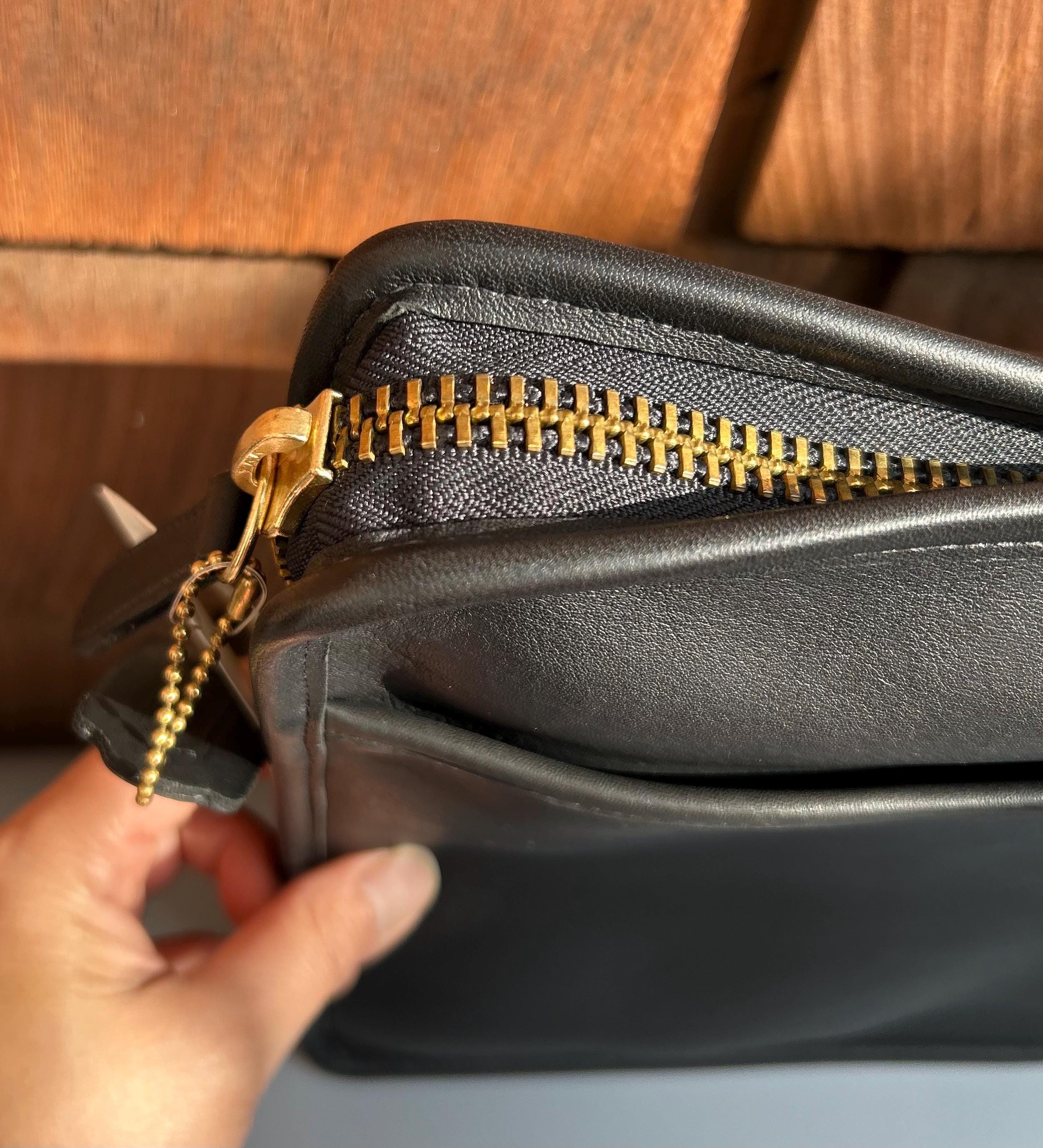 NWT XL Vintage Coach Zip Portfolio Leather Document Laptop