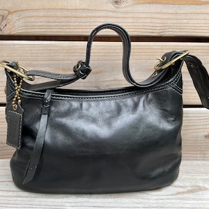 Coach Bleecker Tattersall Burnished Black leather bag