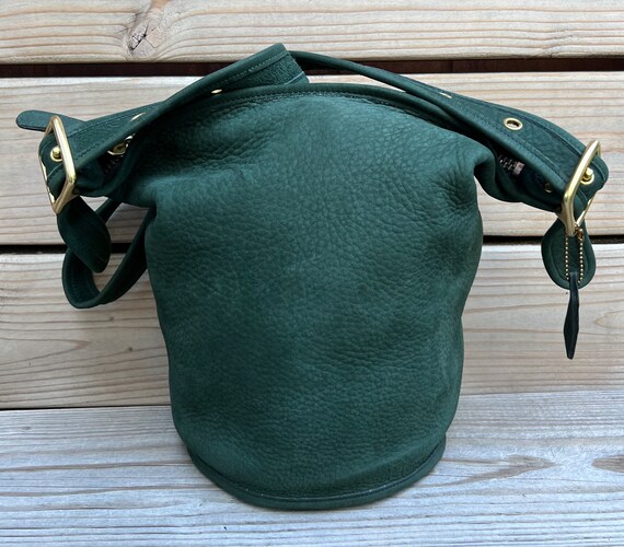 Large, Nubuck Vintage Coach Helen's Legacy Bucket Duffle Shoulder
