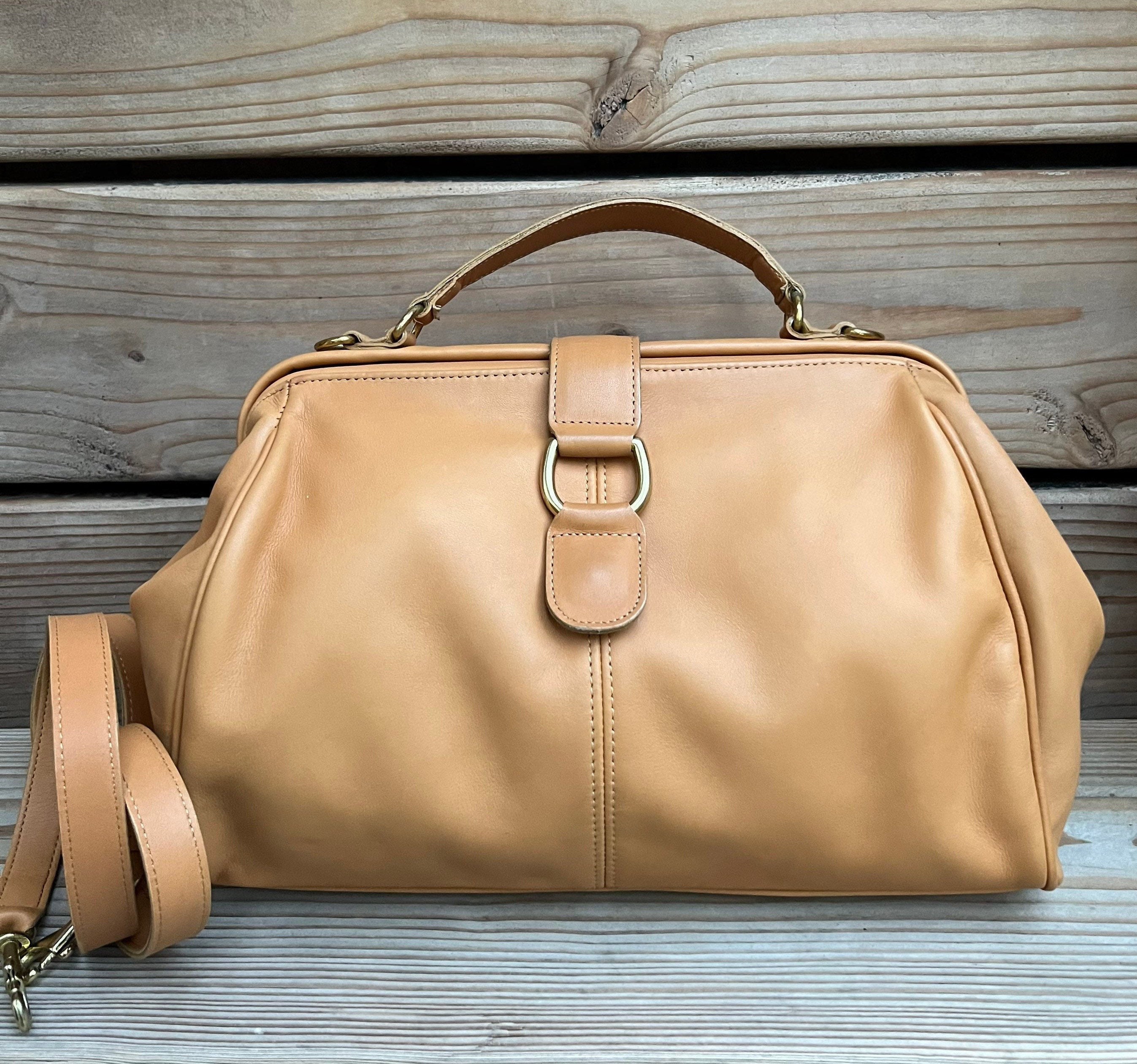 Vintage Coach Made In New York Brown Leather Satchel Doctors Bag Speedy  Purse