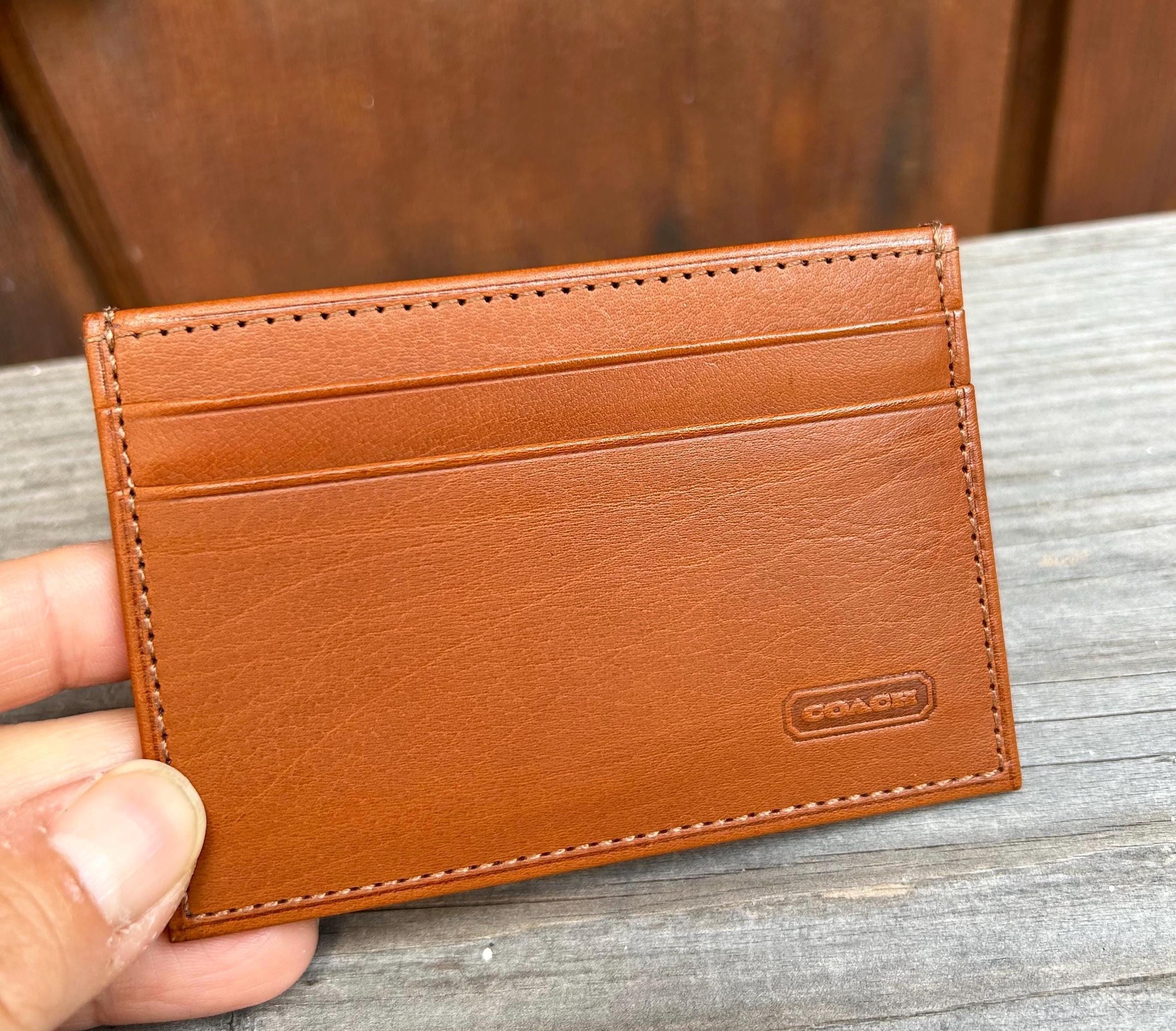 New Vintage Coach Slim Leather Card Case British Tan - Etsy