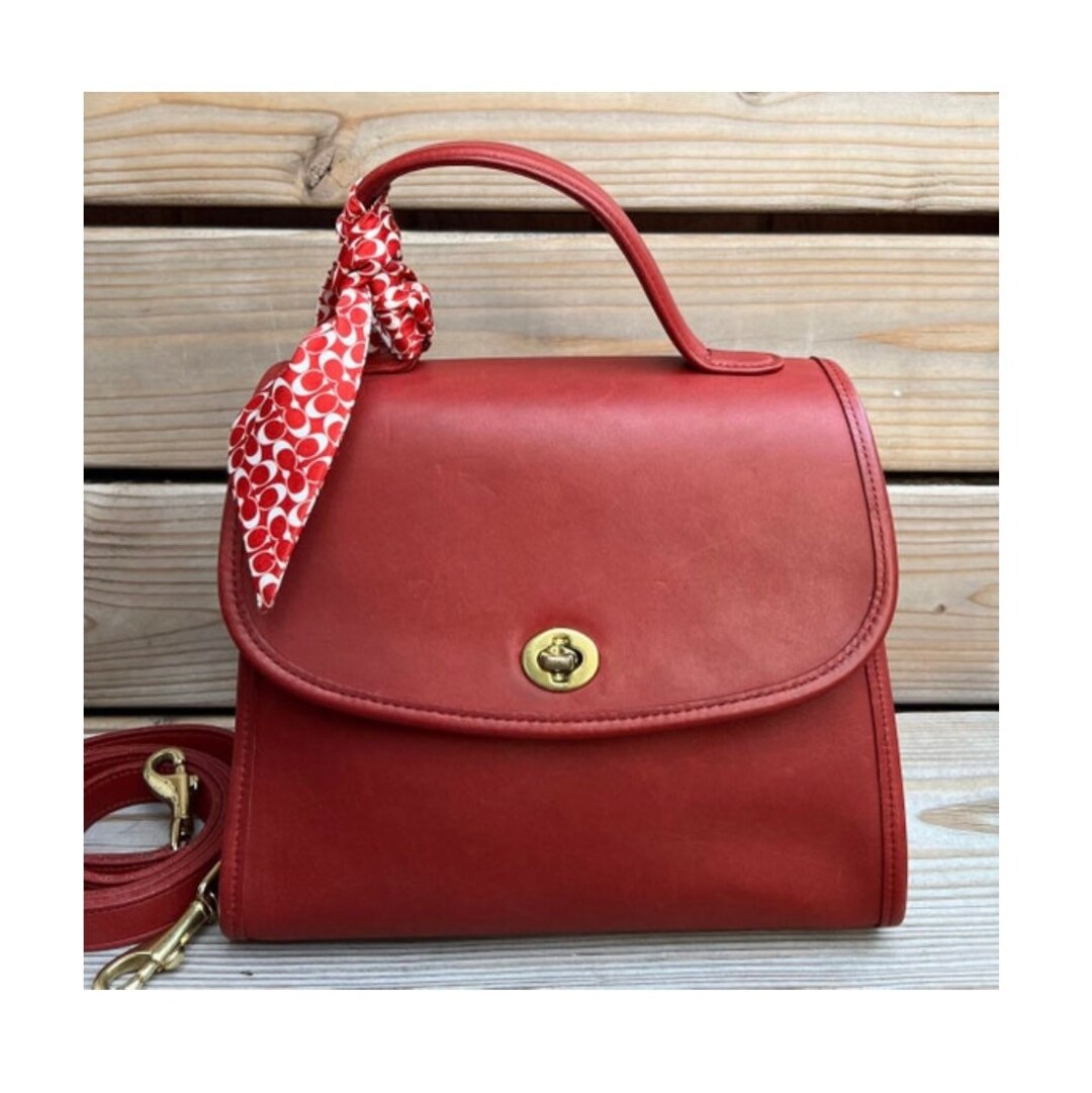 Like New Vintage Coach Manor Bag Top Handle Satchel 9977 Red Etsy