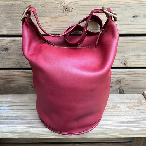 Vintage Coach XL Duffle Sac Feed Bag 9085 Red USA 1980's Etsy