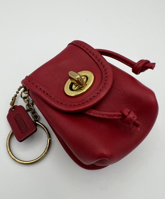 New Vintage Coach Mini Daypack Key Fob 7253 Earbud Case Bag Charm