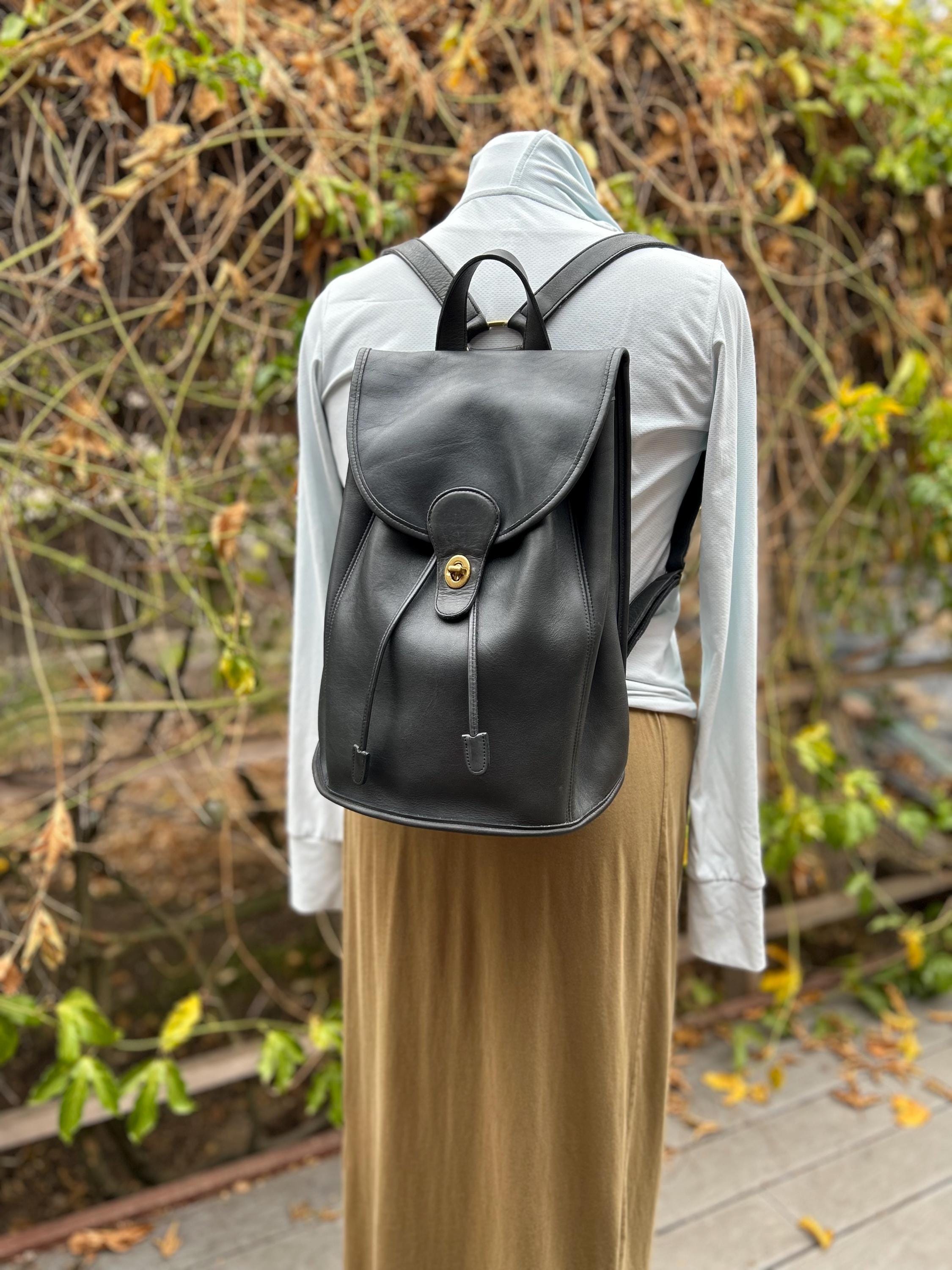 Navy XL Vintage Coach Travel Backpack Weekender Carry on