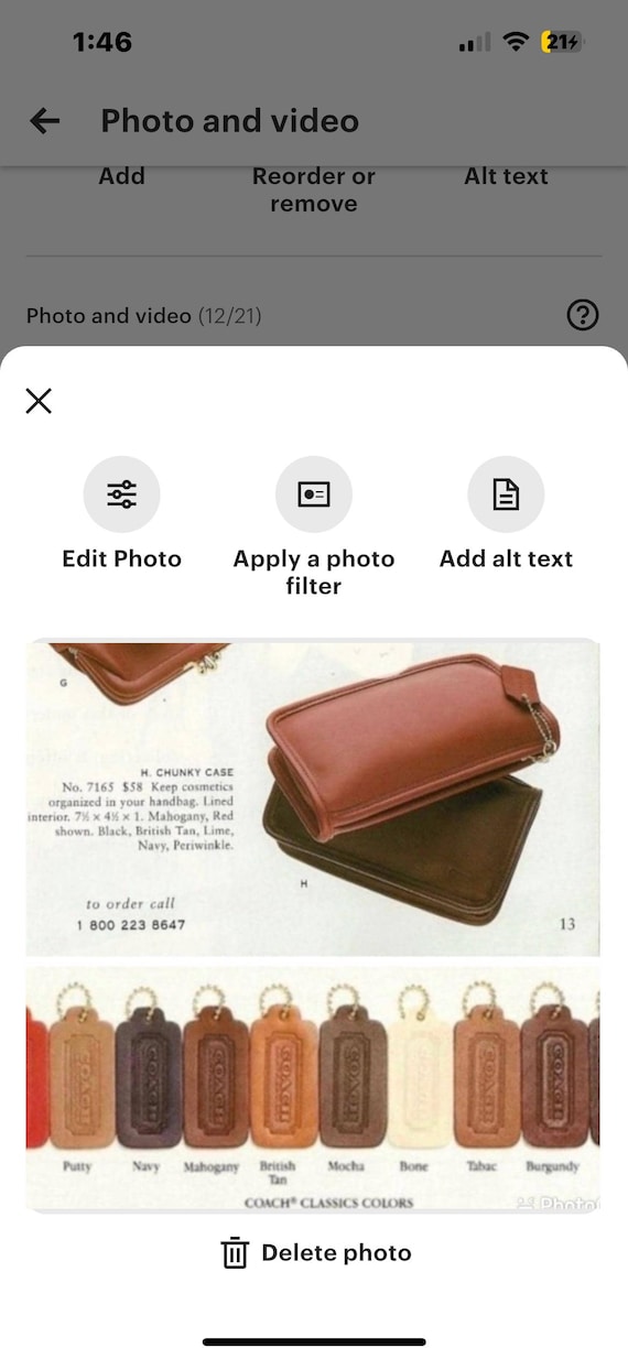 New Vintage COACH Chunky Case Cosmetic Multipurpose Utility Pouch