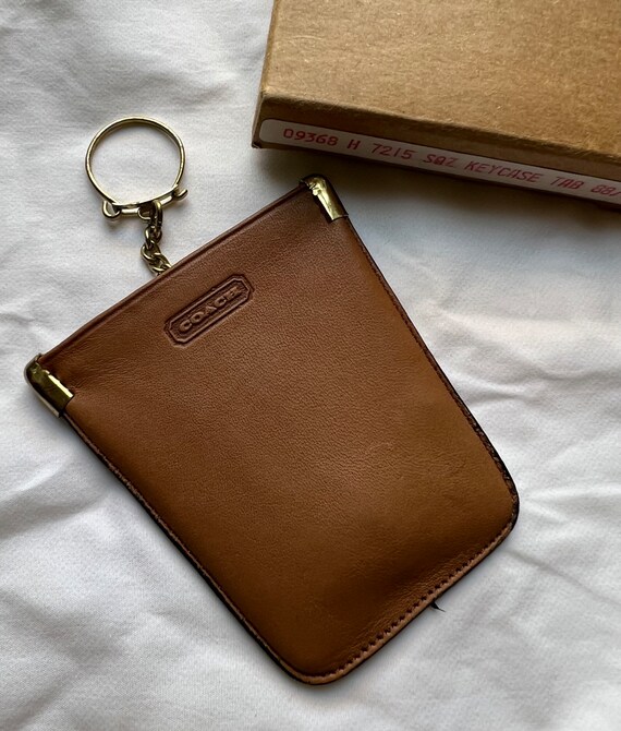 New, Tabac Vintage coach kangaroo squeeze key case fob Gem