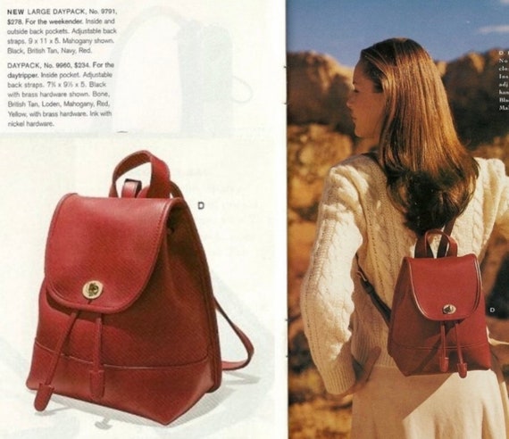 Camel Nickel Vintage Coach leather daypack backpa… - image 3