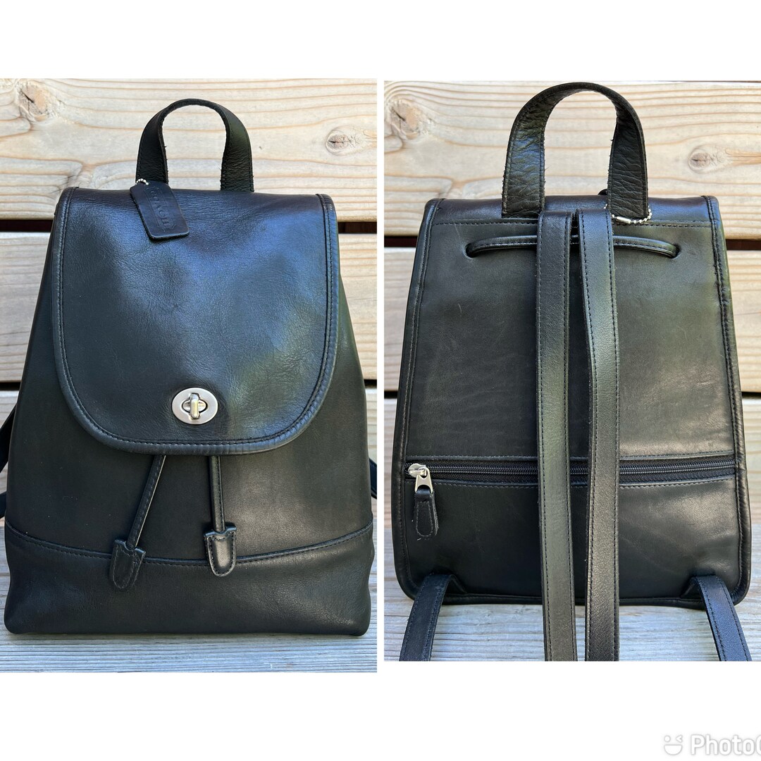 Nickel Vintage COACH Large Daypack Backpack 9791 Black Etsy